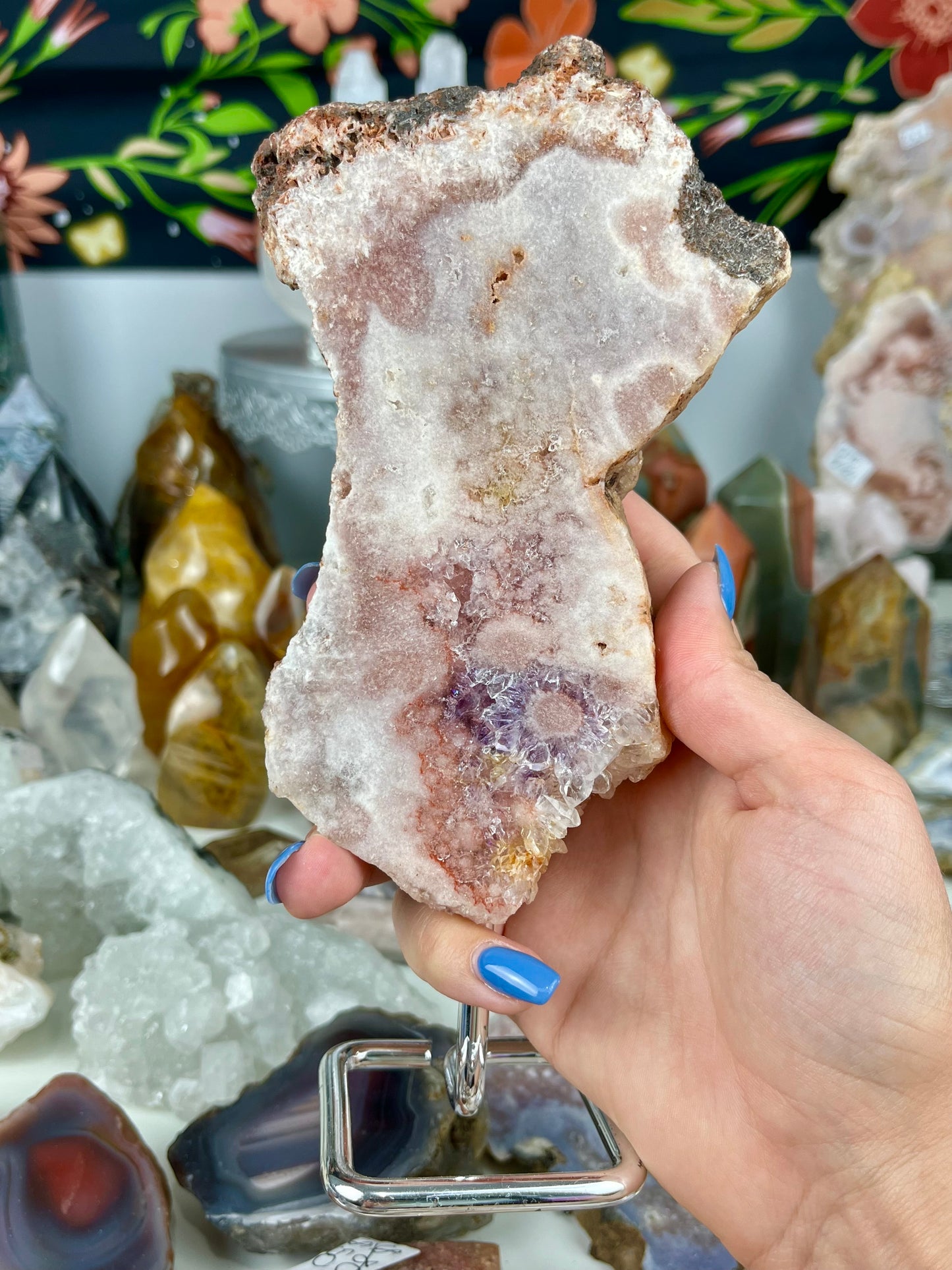 Pink Amethyst Slab on Stand