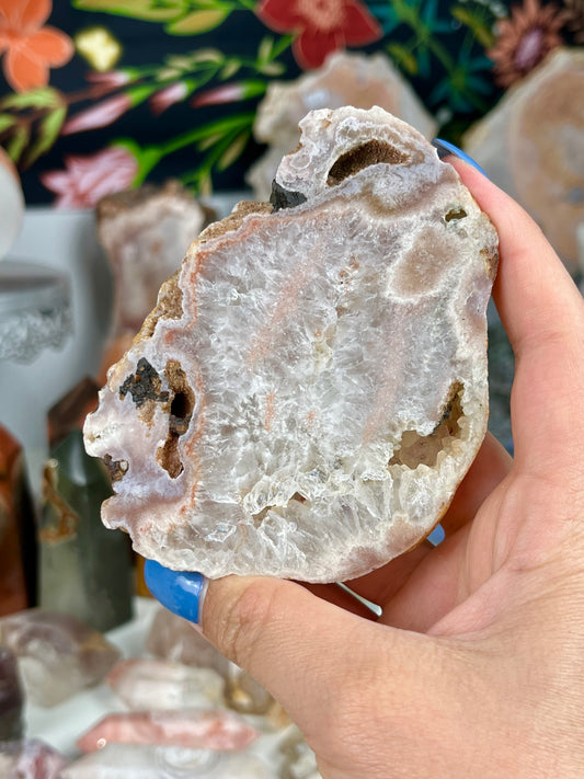 Pink Amethyst with Quartz Slab