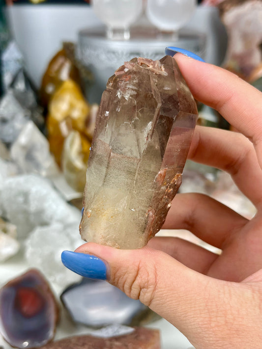 Red Phantom Quartz Cluster