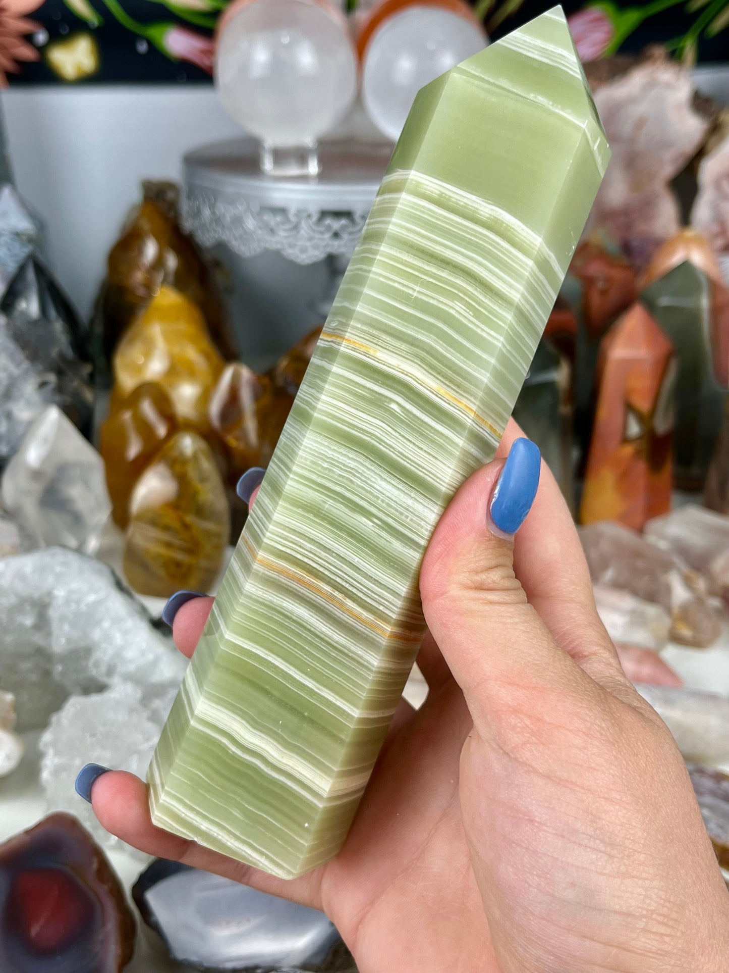 Green Banded Onyx Tower