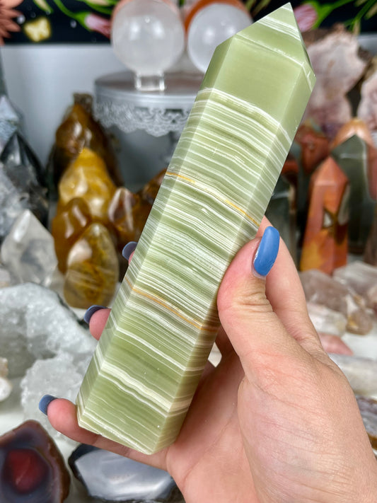 Green Banded Onyx Tower