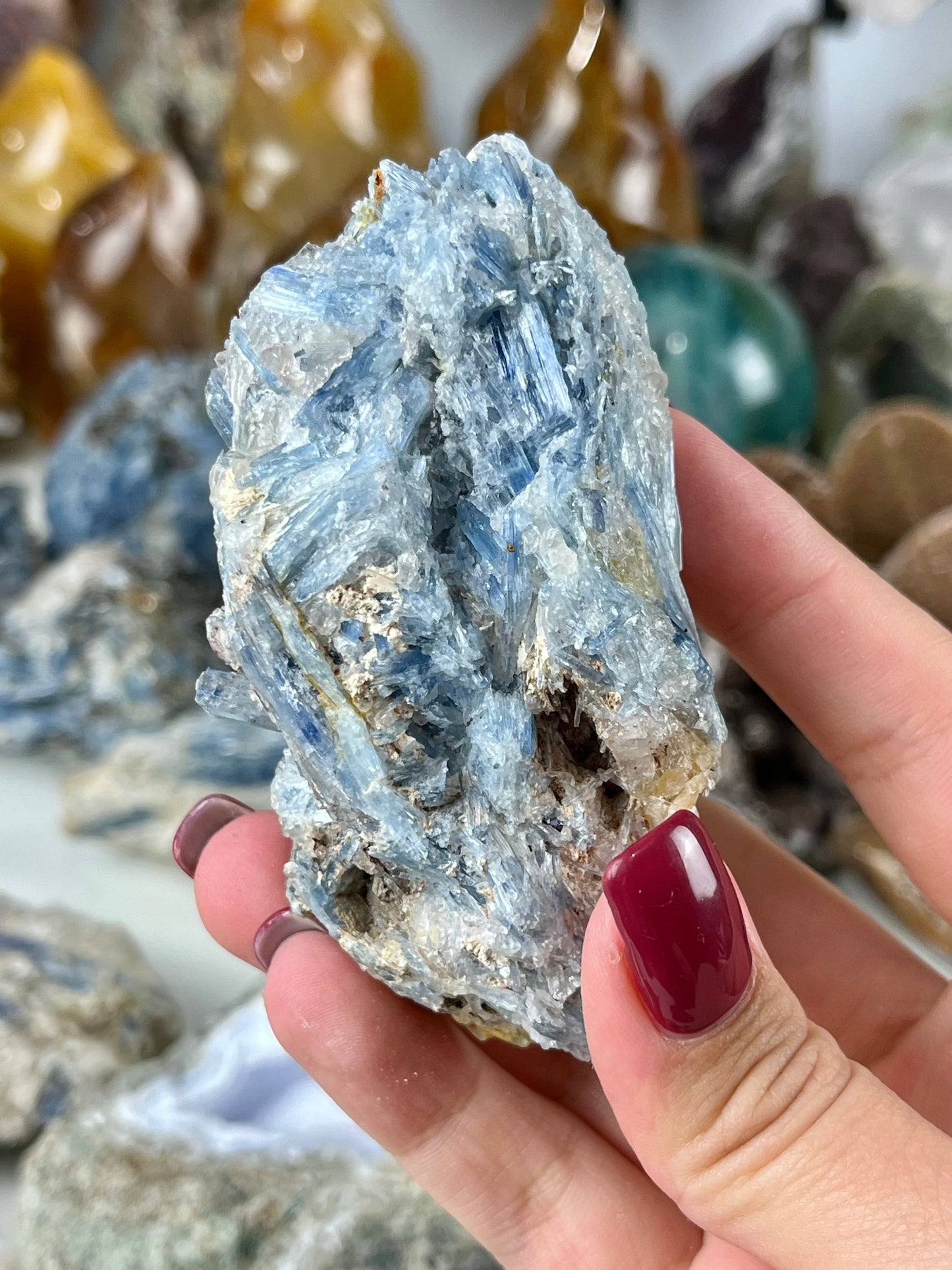 Blue Kyanite in Quartz