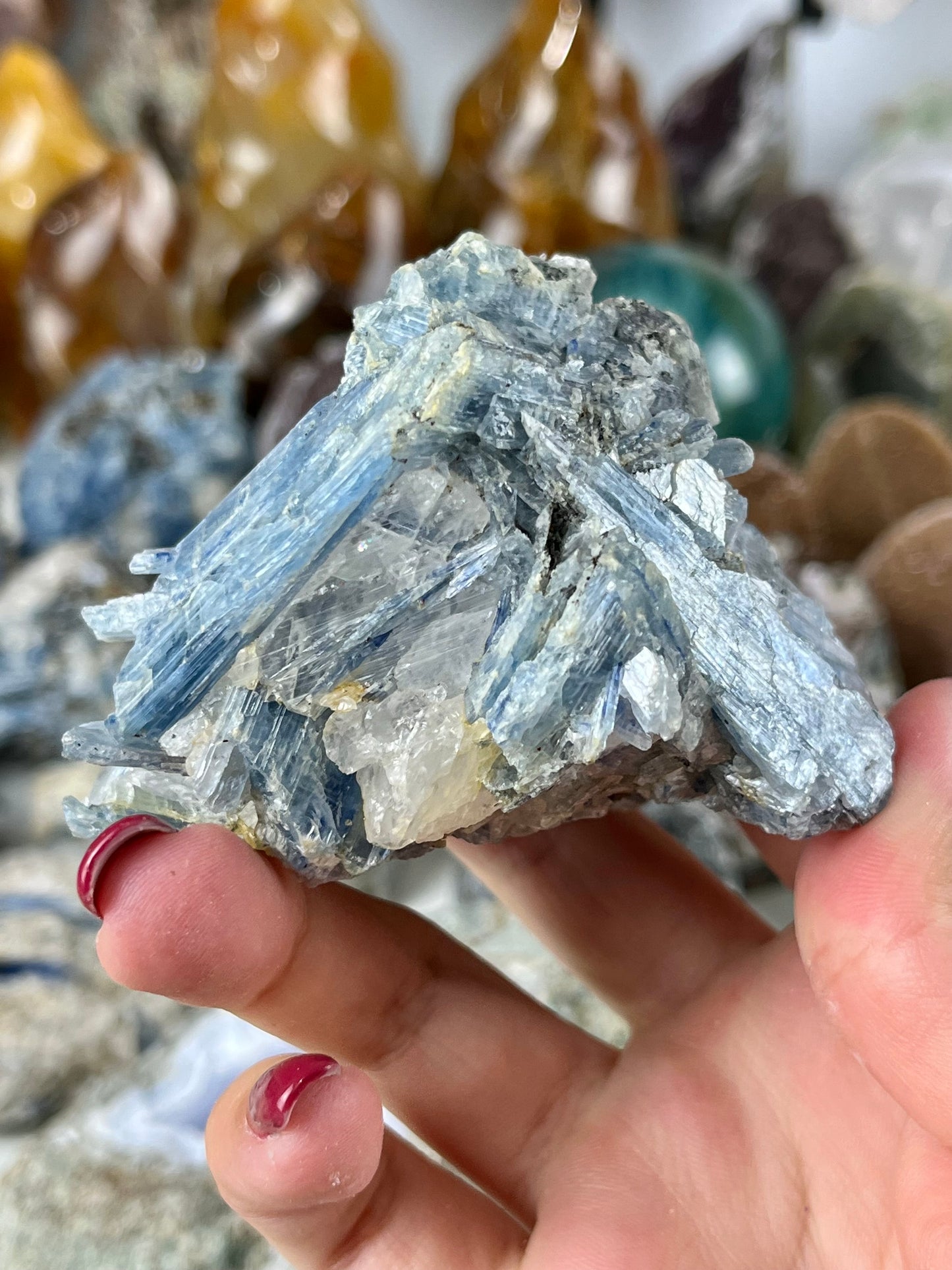 Blue Kyanite in Quartz