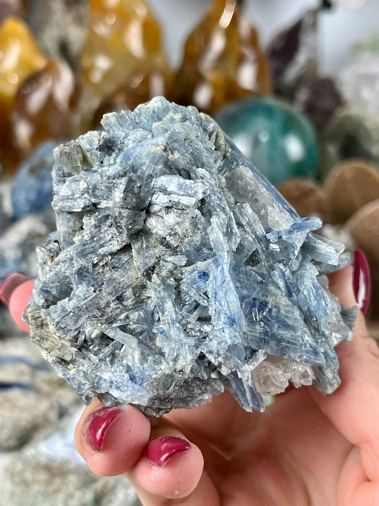 Blue Kyanite in Quartz