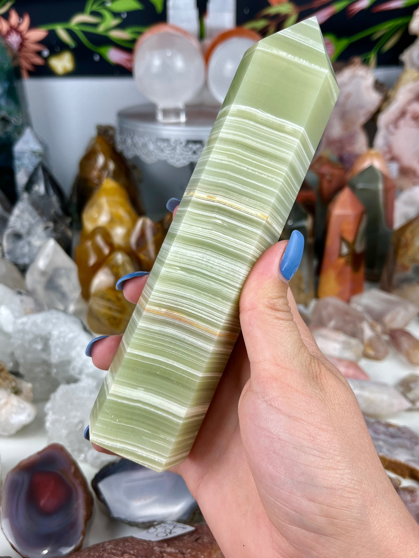 Green Banded Onyx Tower