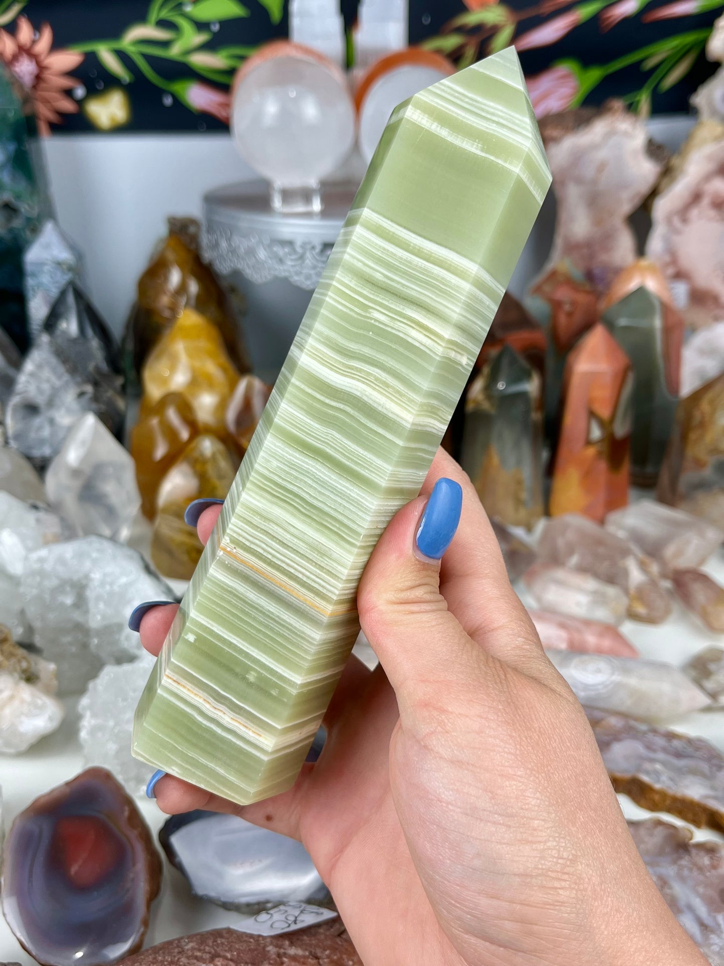 Green Banded Onyx Tower