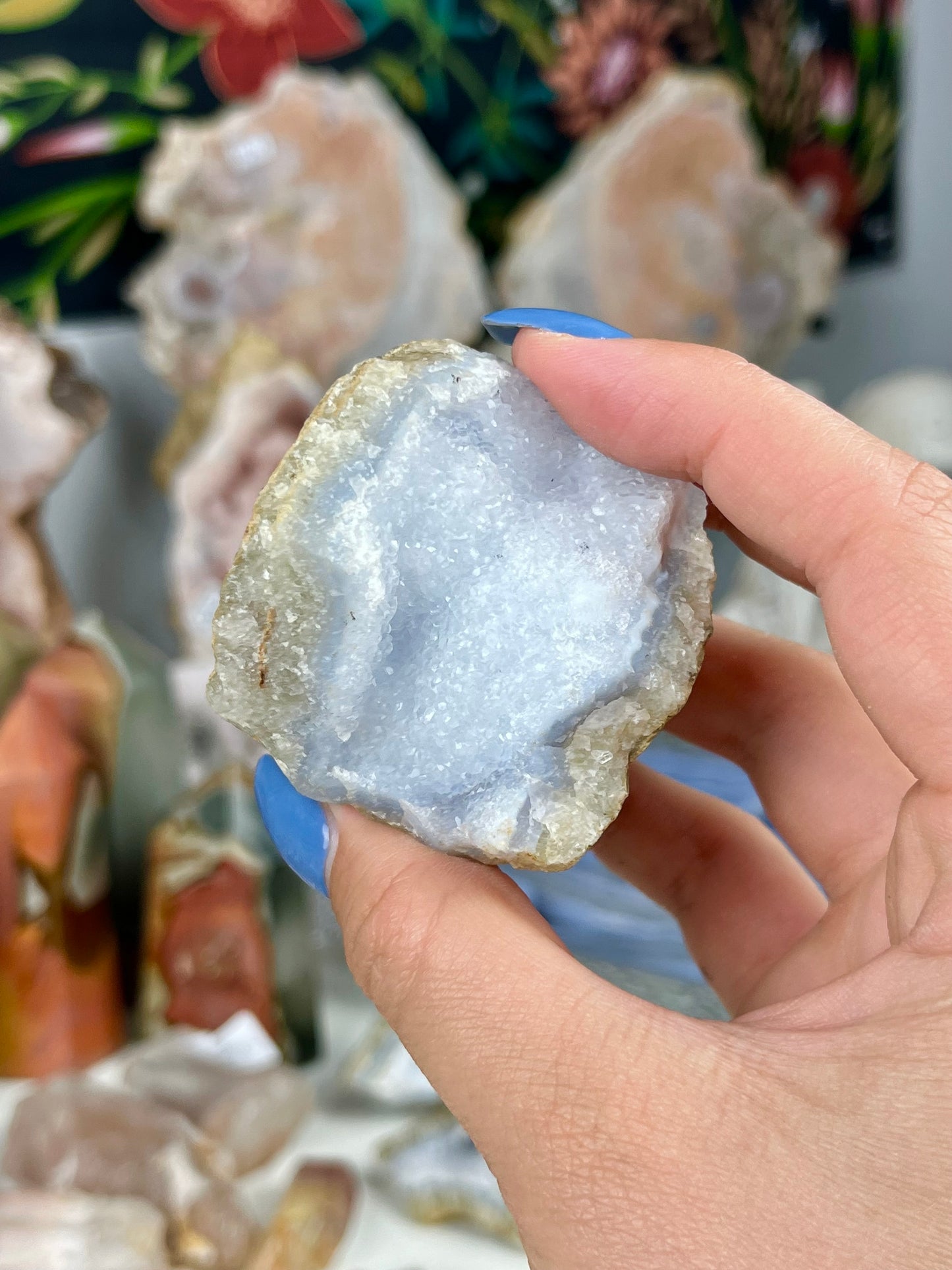 Blue Lace Agate Druzy Geode