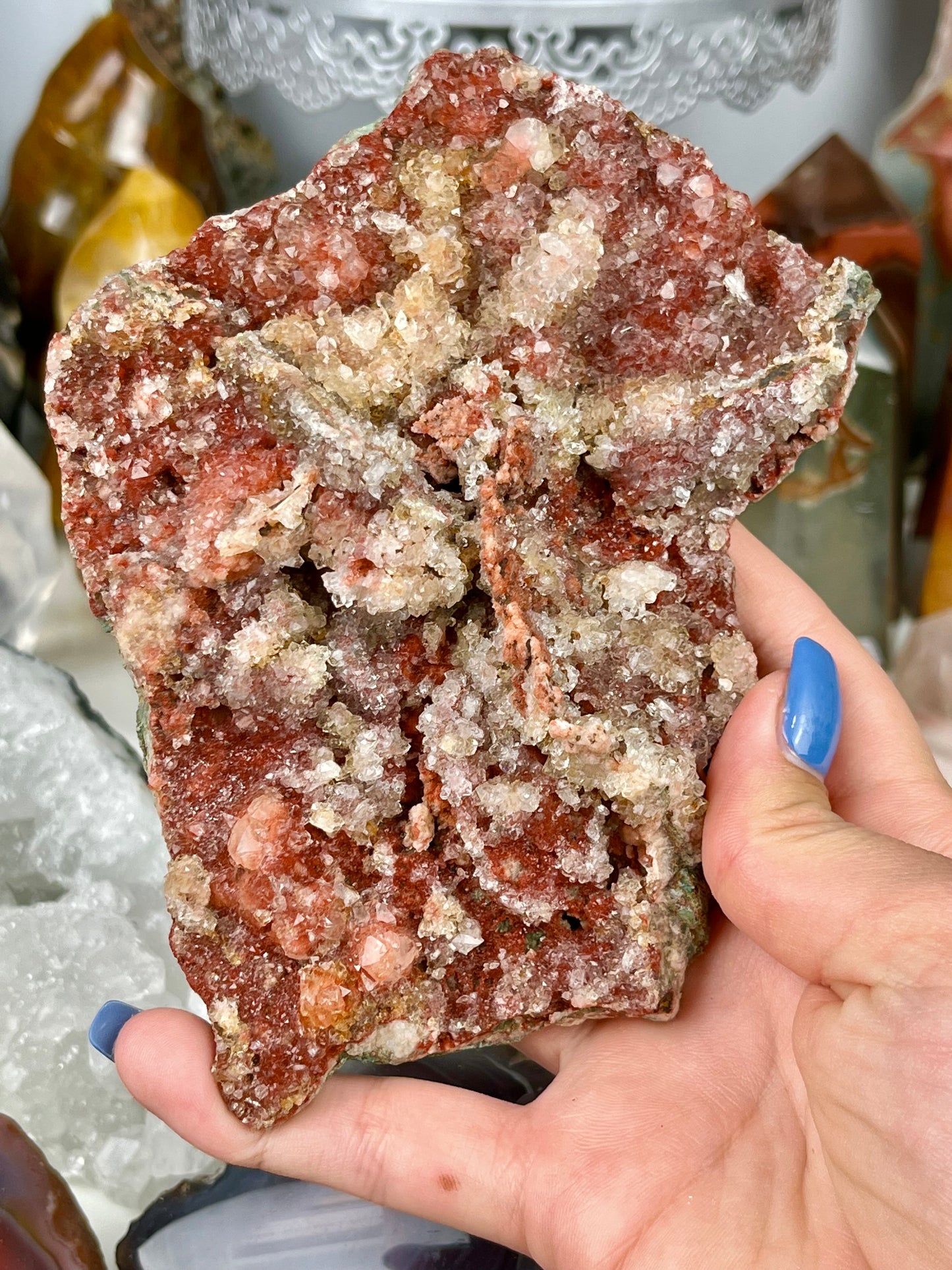 Red Pink Amethyst Cluster