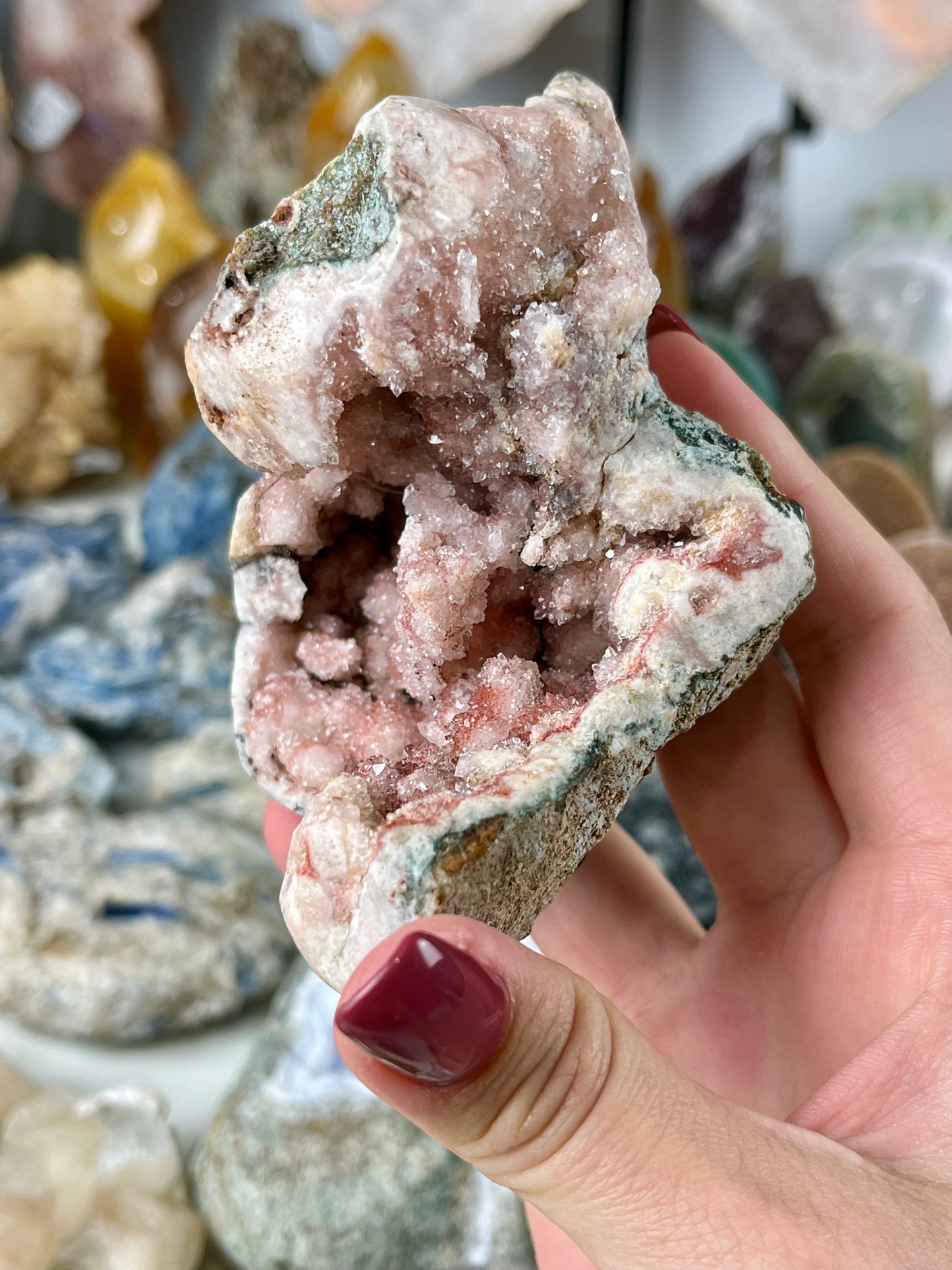 Pink Amethyst Druzy Geode