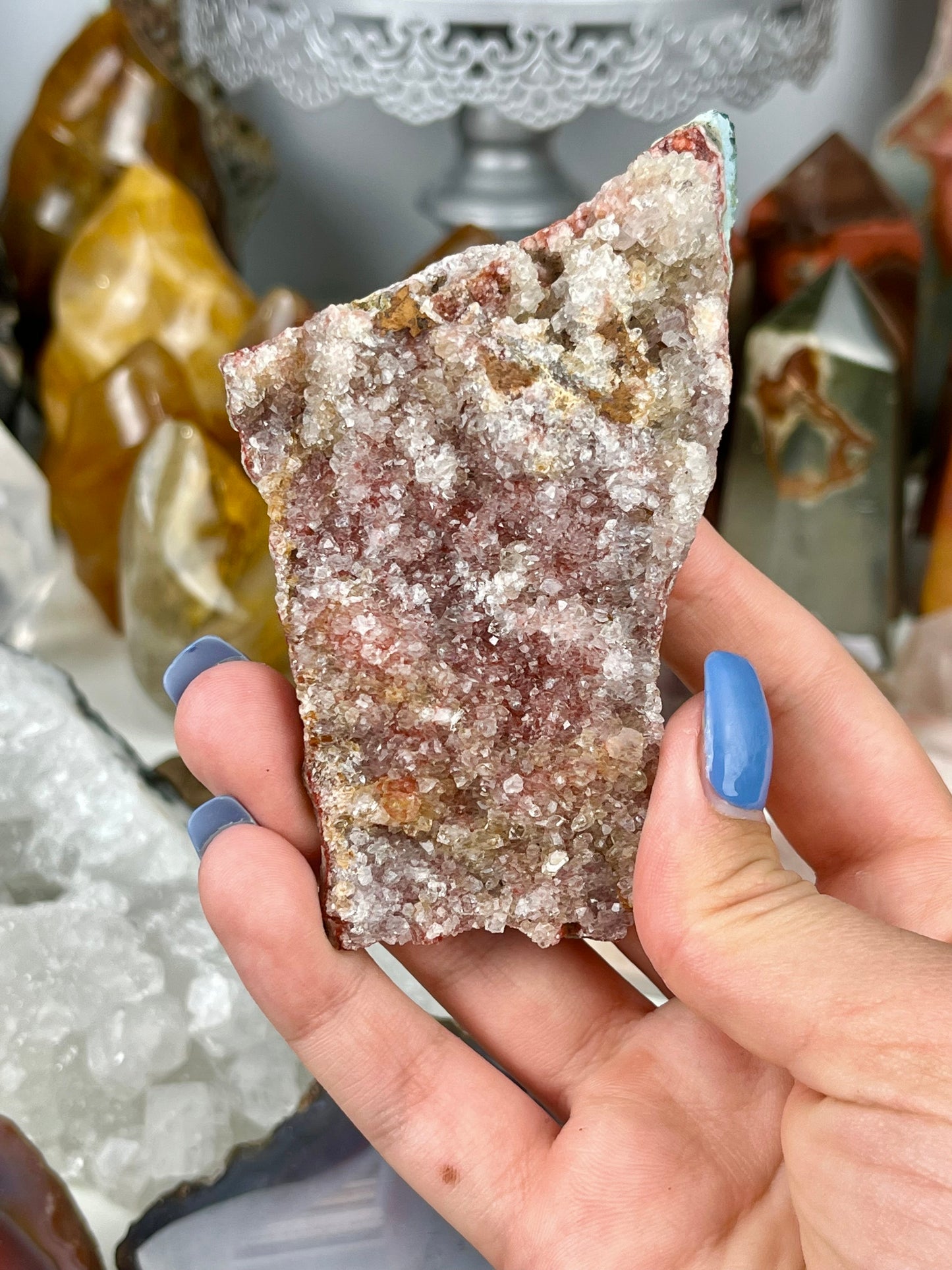 Red Pink Amethyst Cluster