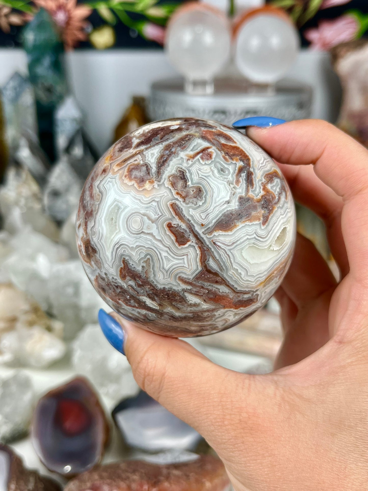 Mexican Crazy Lace Agate Sphere