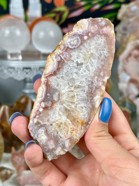 Flower Agate w/ Pink Amethyst Slab