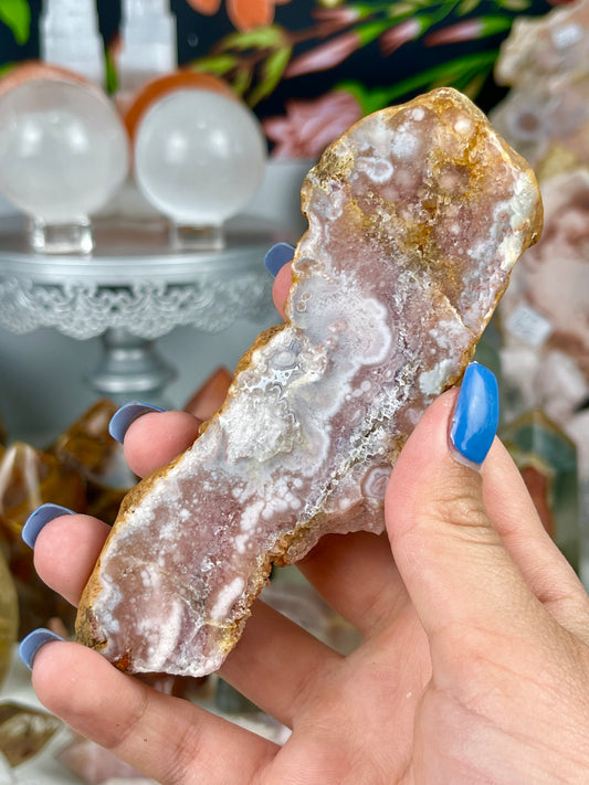 Pink Amethyst w/ Flower Agate Slab