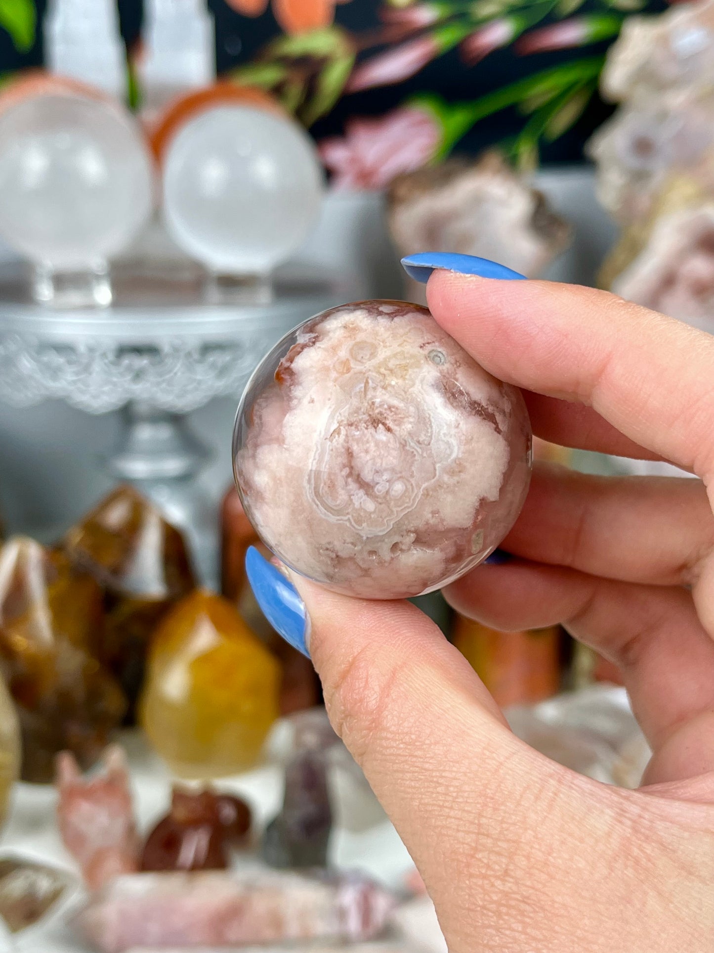 Flower Agate Sphere