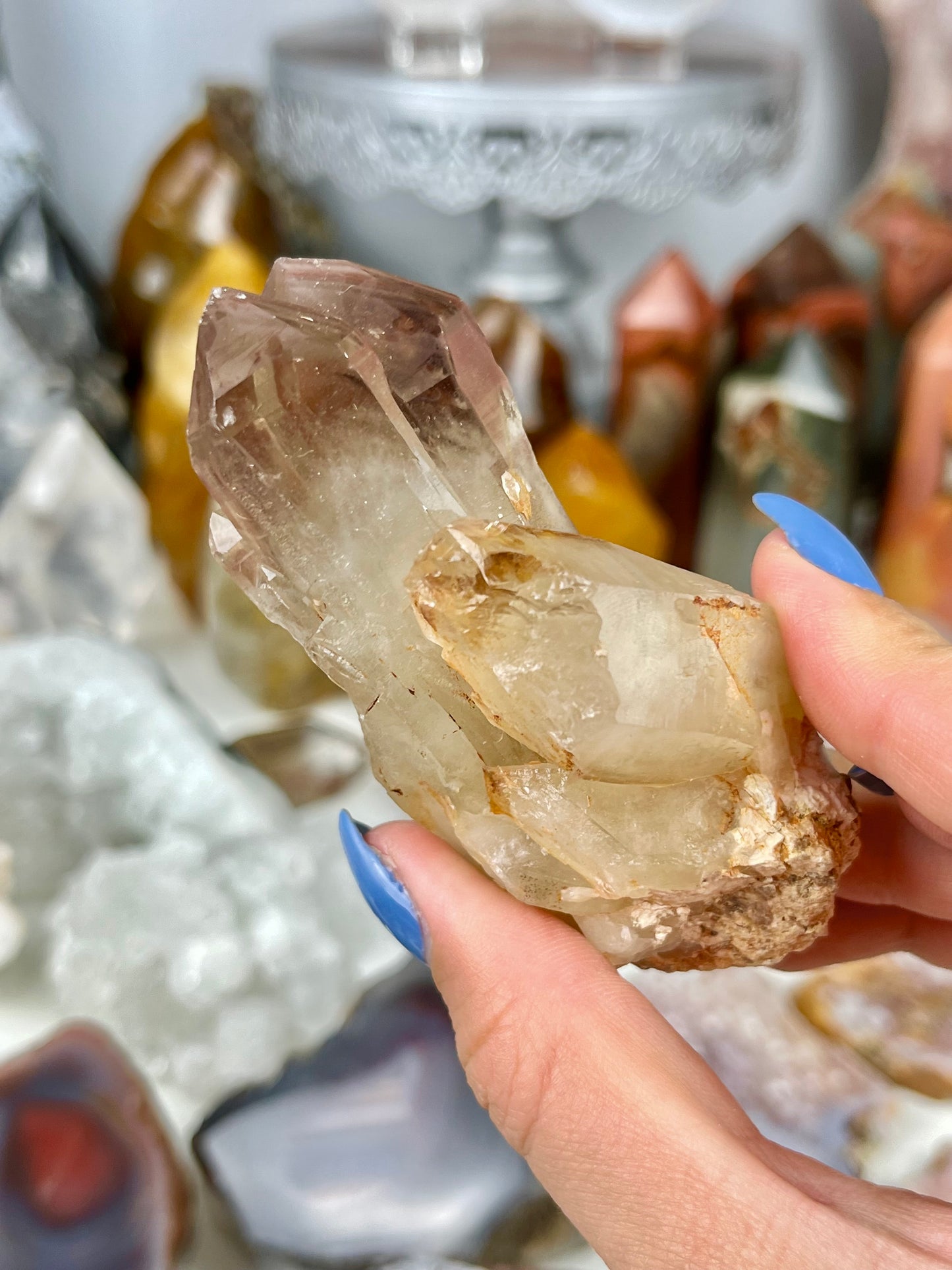 Red Phantom Quartz Cluster