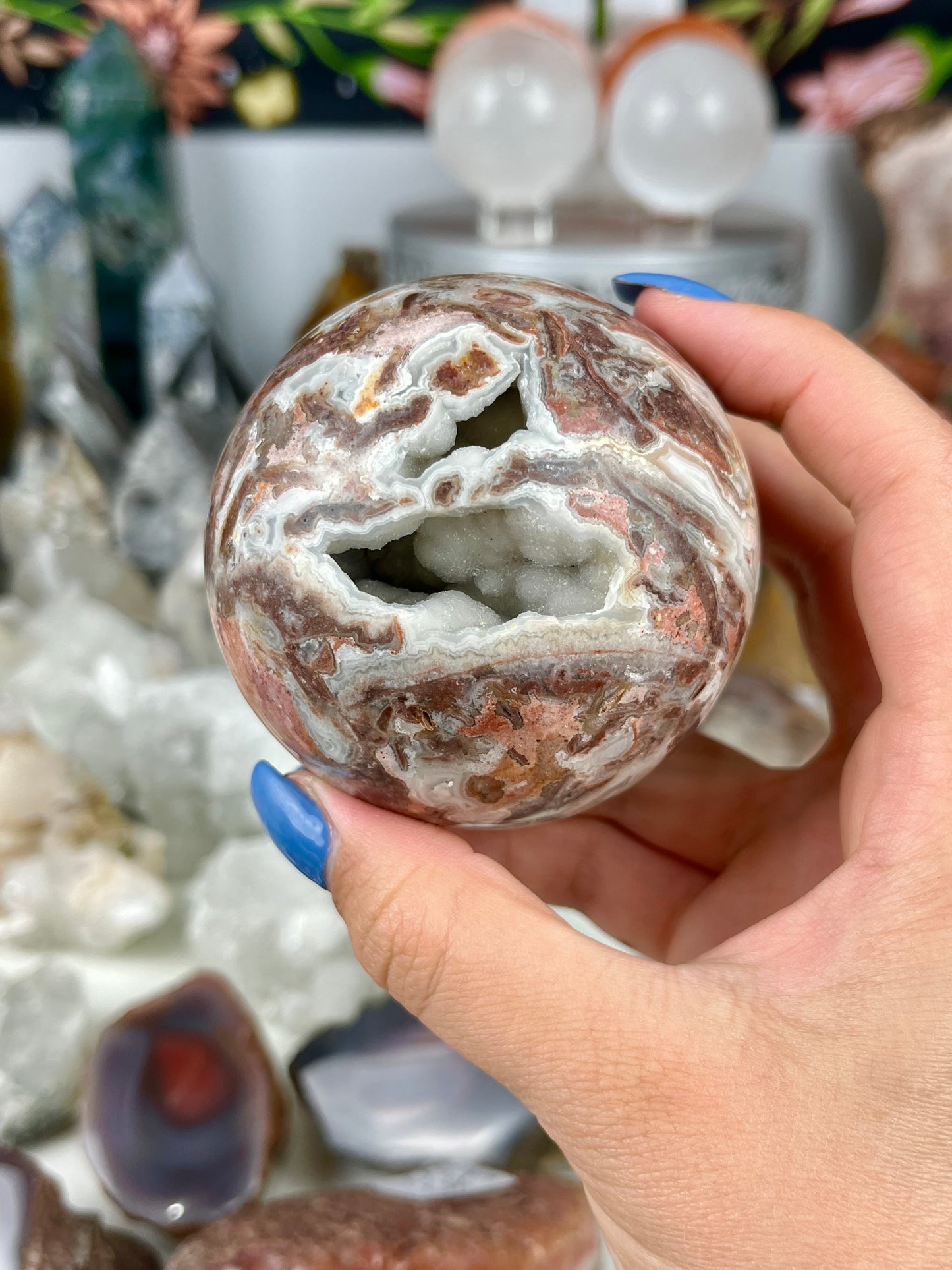 Mexican Crazy Lace Agate Sphere