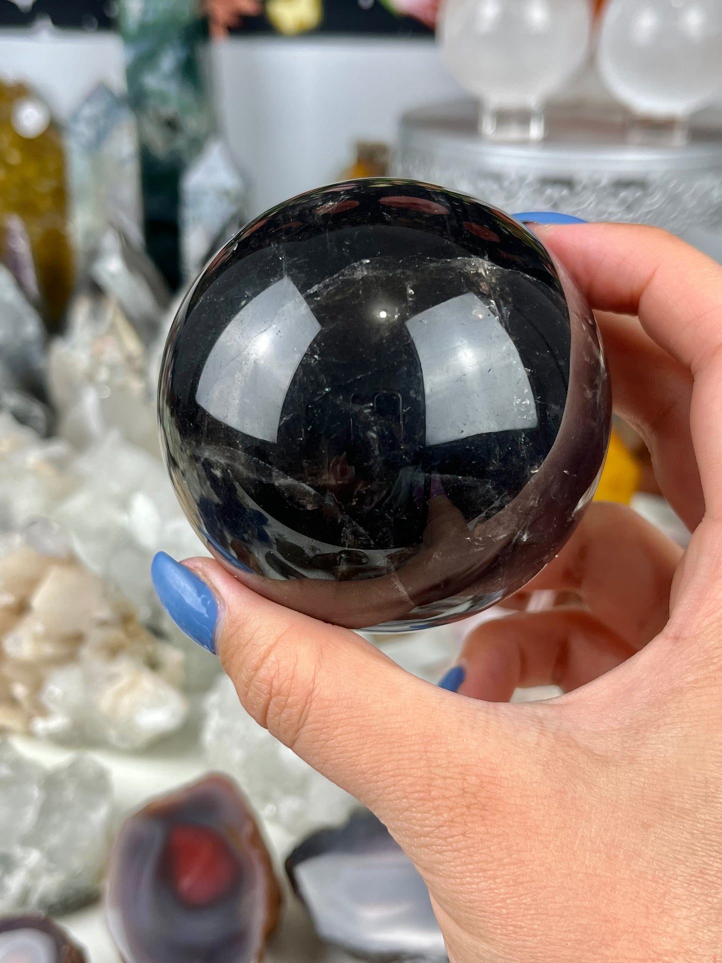 Black Rose Quartz Sphere