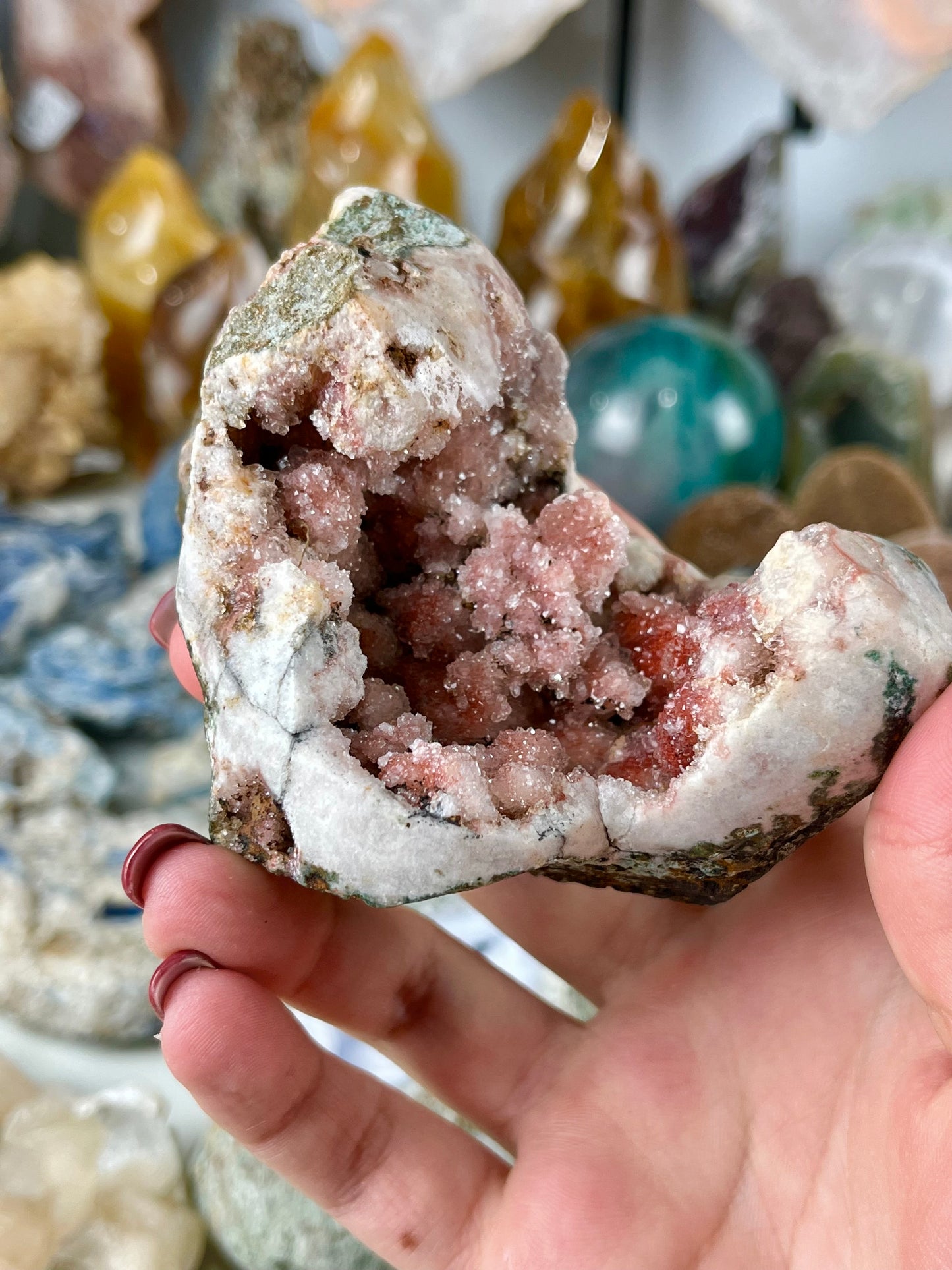 Pink Amethyst Druzy Geode