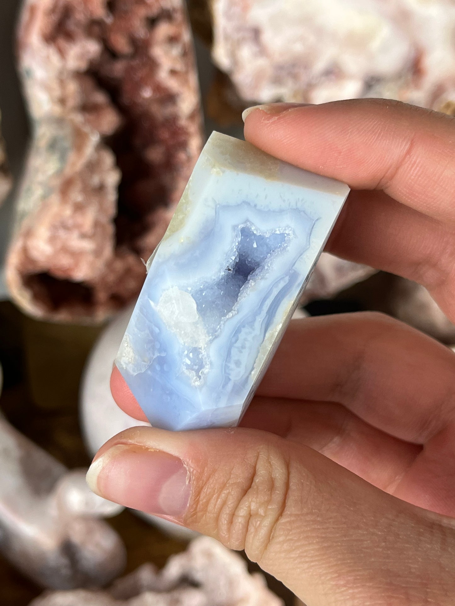 Blue Lace Agate Druzy Freeform