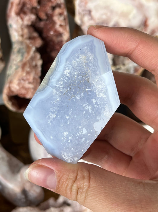 Blue Lace Agate Druzy Freeform